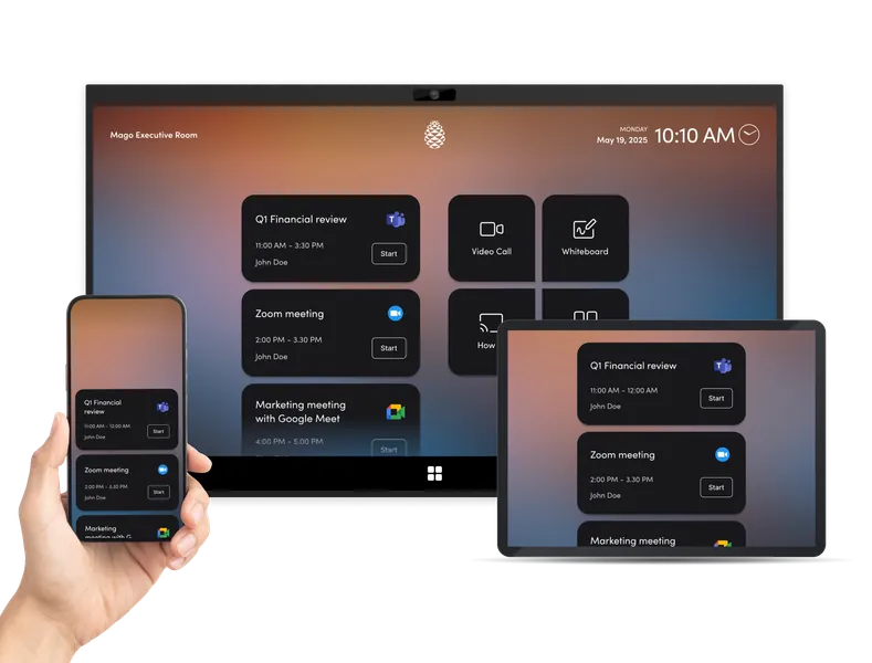 Mago one-touch join for Microsoft Teams, Zoom, Google Meet, and Webex